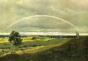 Caspar David Friedrich Landschaft mit Regenbogen oil painting artist